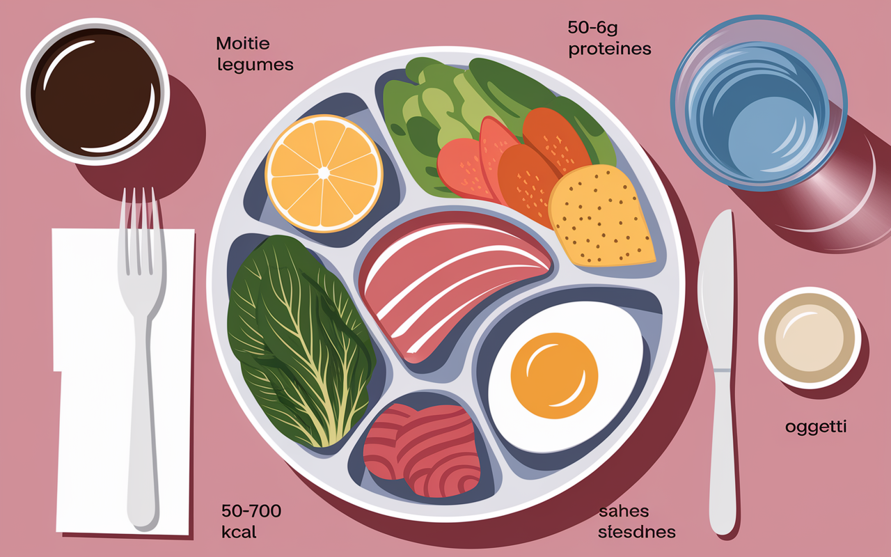 plan alimentaire pour perte de poids, assiette équilibrée, calories protéines