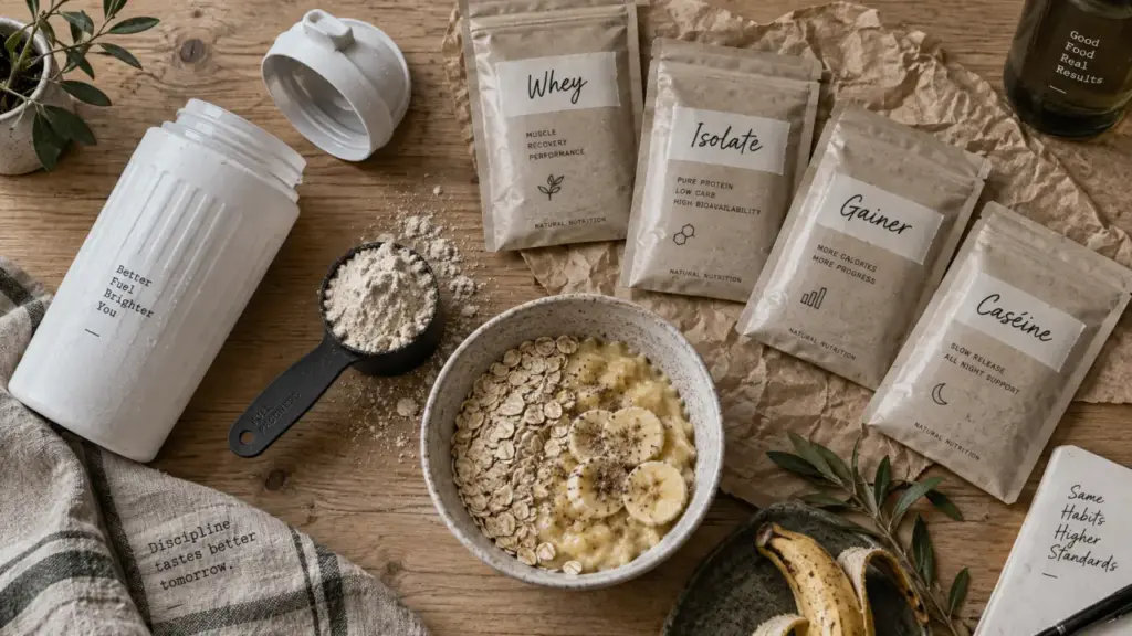 Meilleur proteine prise de masse : whey, isolate, gainer, caséine en poudre
