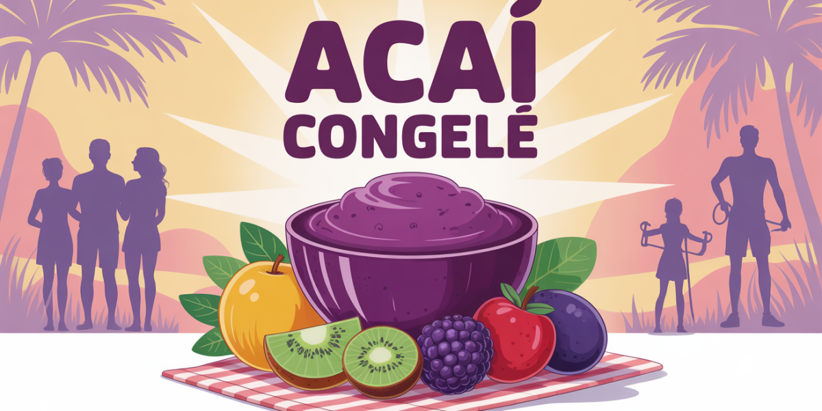 bol acai congele puree violette fruits galets famille sportifs