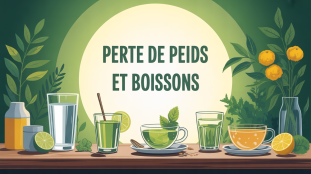 table avec verres de boisson pour perdre du poids