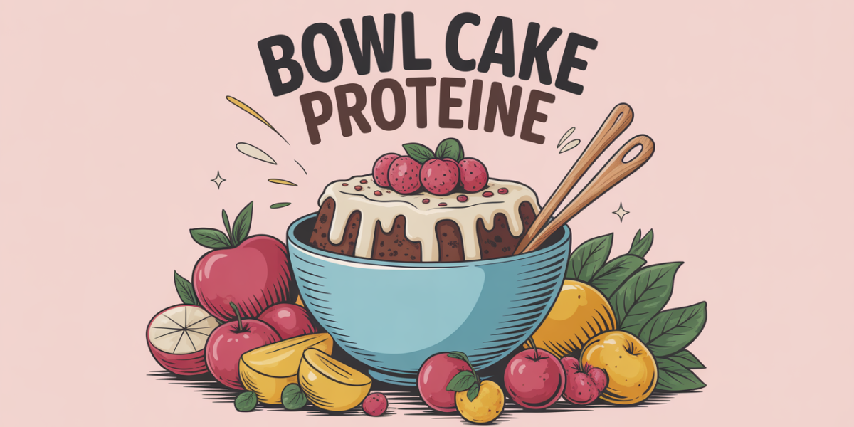 bol cake proteine entoure de fruits illustration petit dejeuner