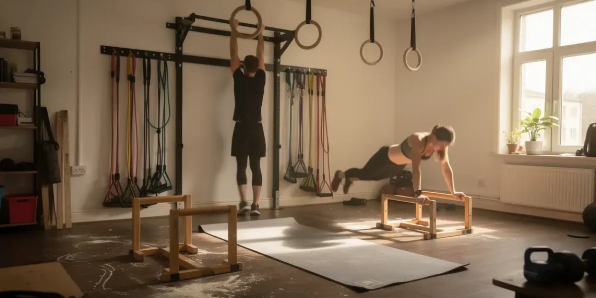 calisthenics accessoires barre traction bandes resistance anneaux parallettes salle entraînement maison