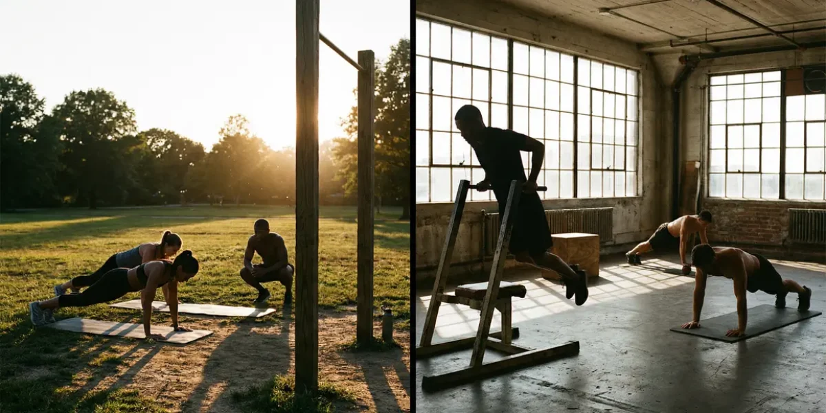 calisthenics scène entrainement poids du corps extérieur intérieur