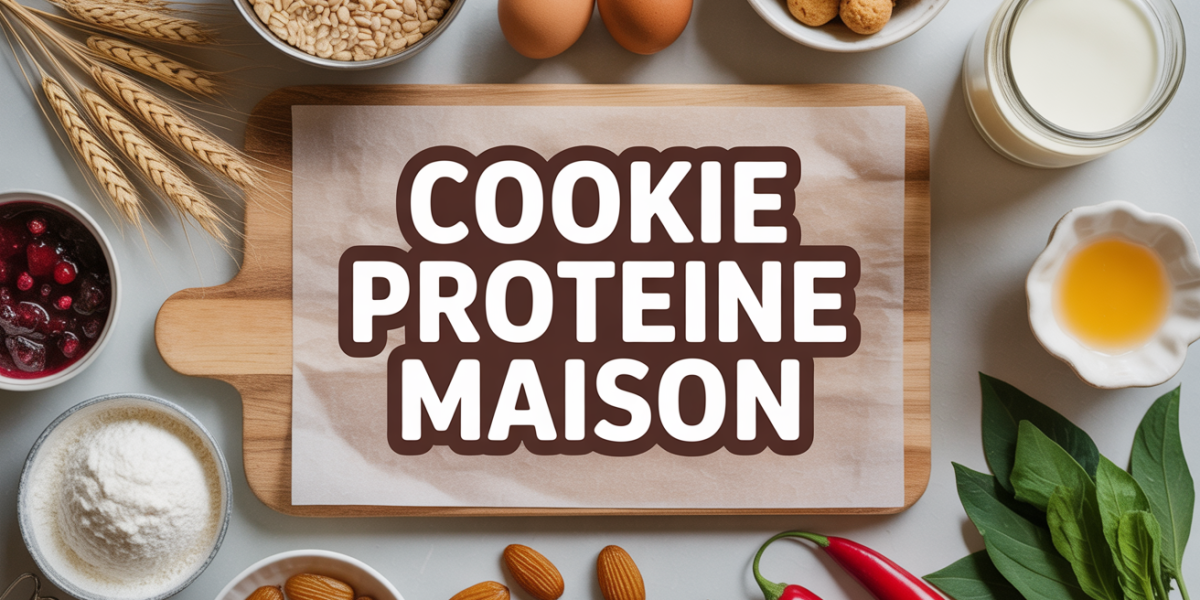 cookie proteine maison ingredients sur plan bois