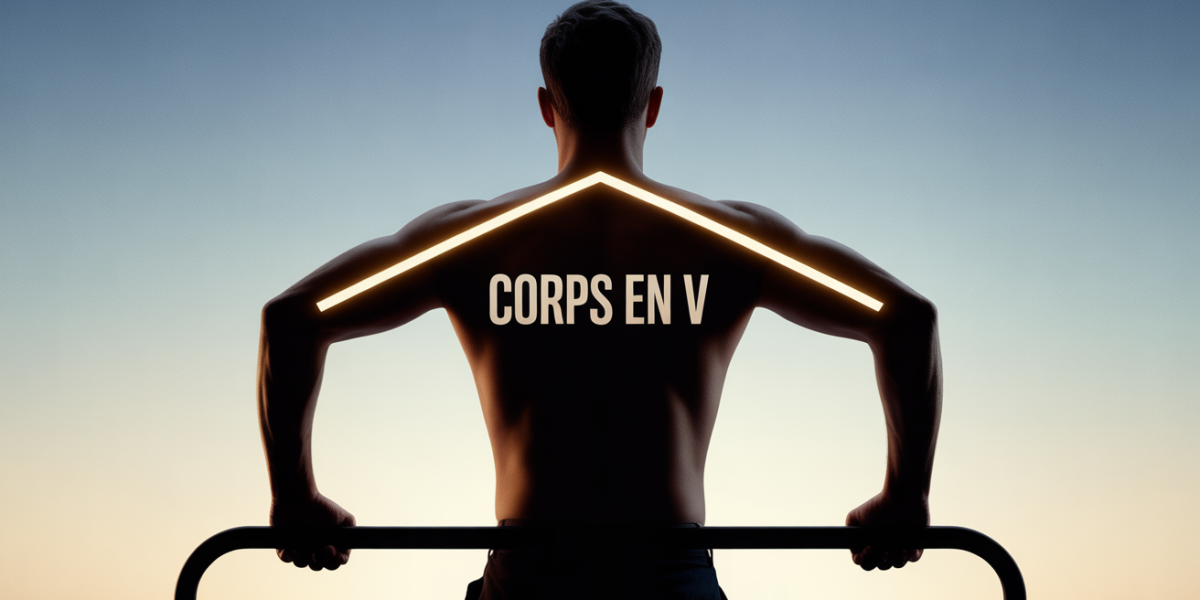 Corps en V silhouette homme haltères