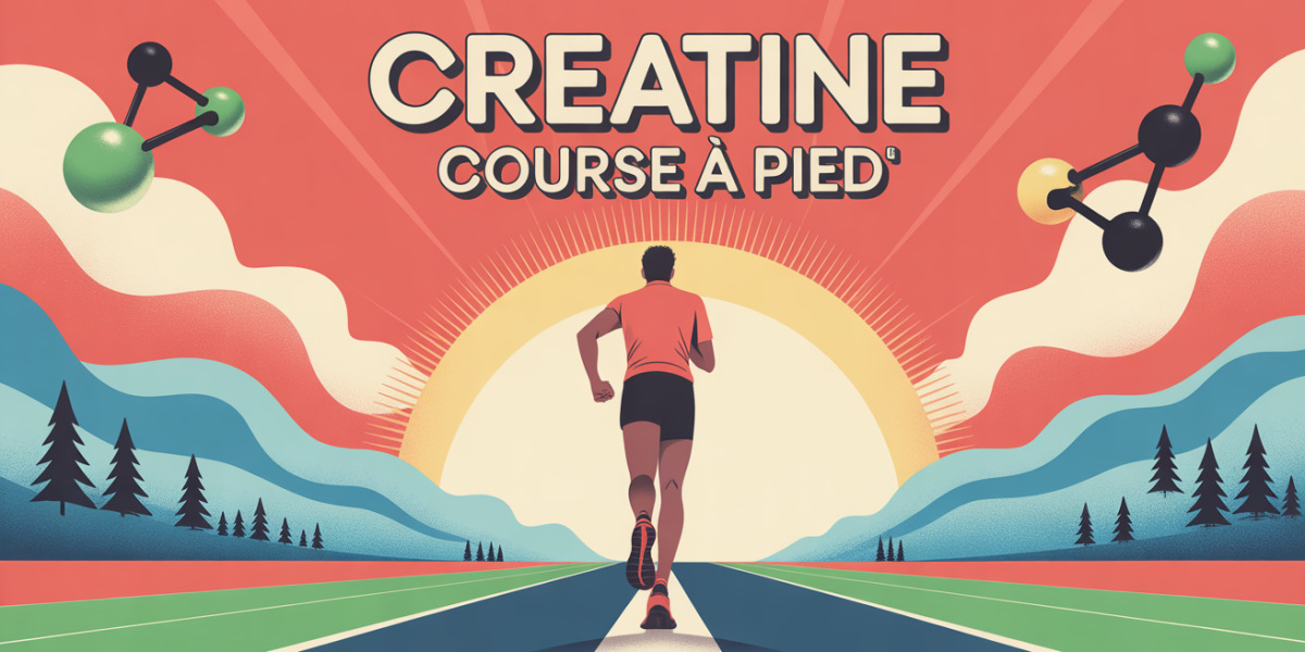 creatine course a pied illustration coureur piste soleil molecules
