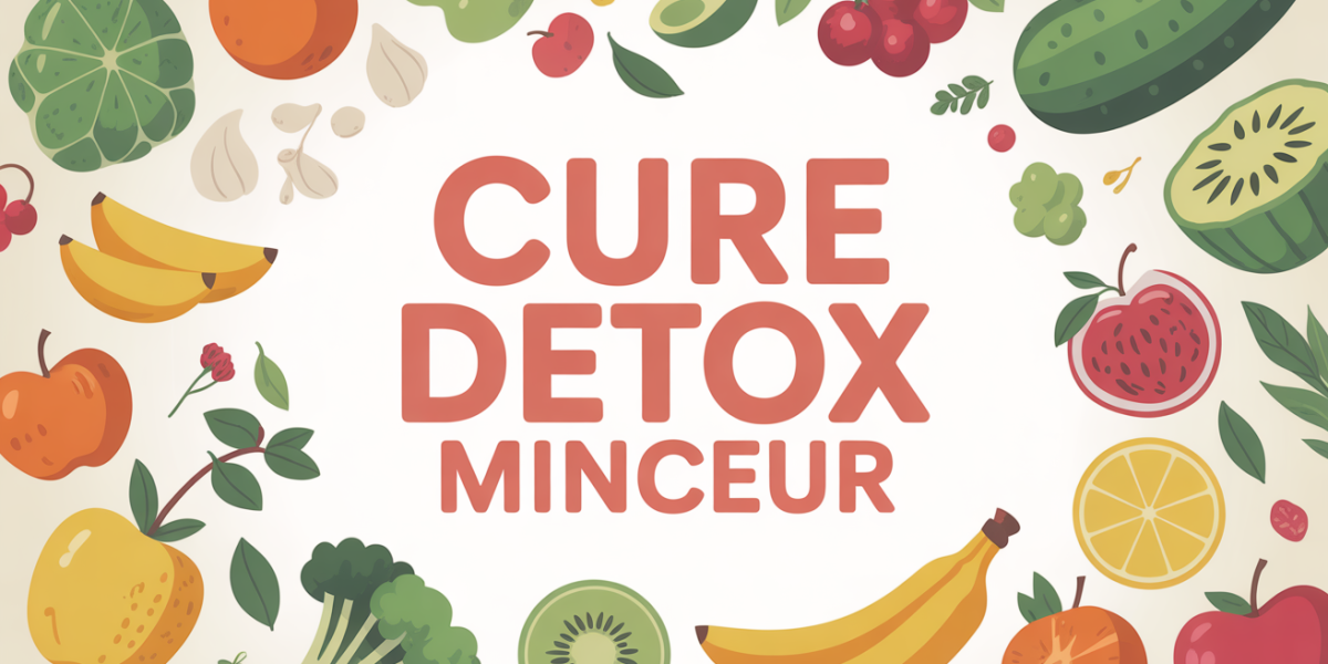 table cure detox minceur avec fruits legumes complements