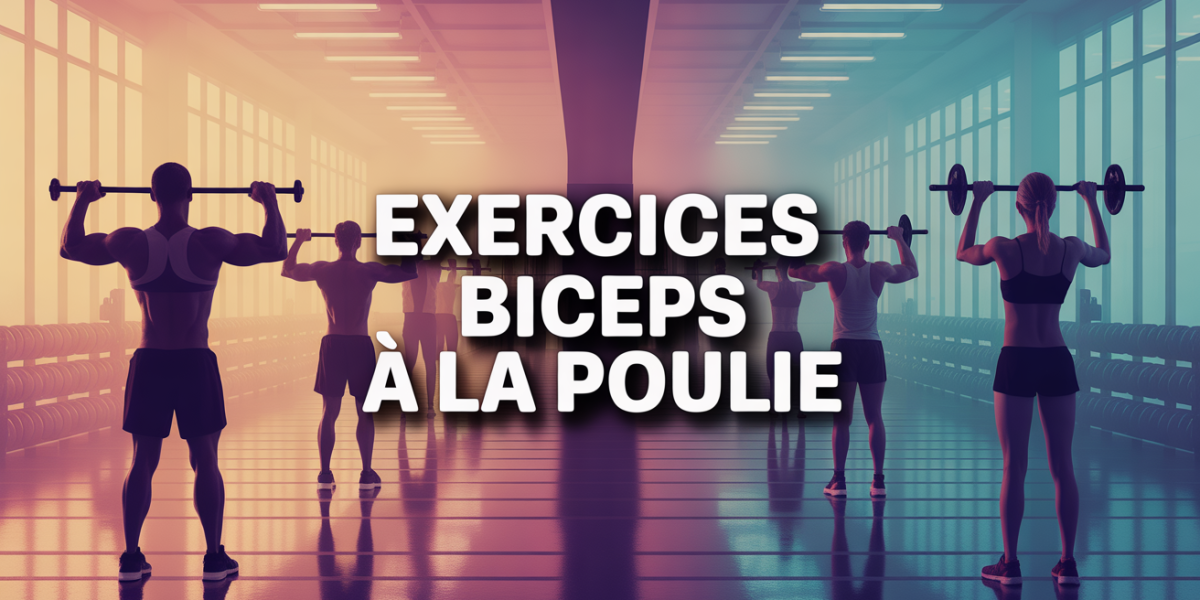 image dynamique exercices biceps à la poulie ambiance salle de sport