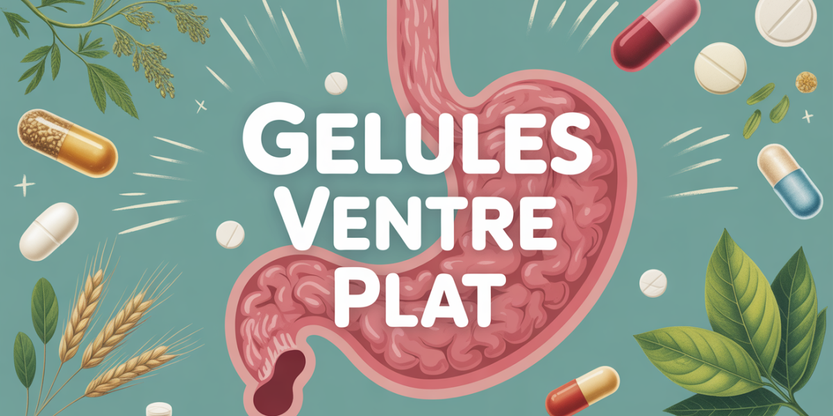 Image gelules ventre plat stylisee plantes probiotiques