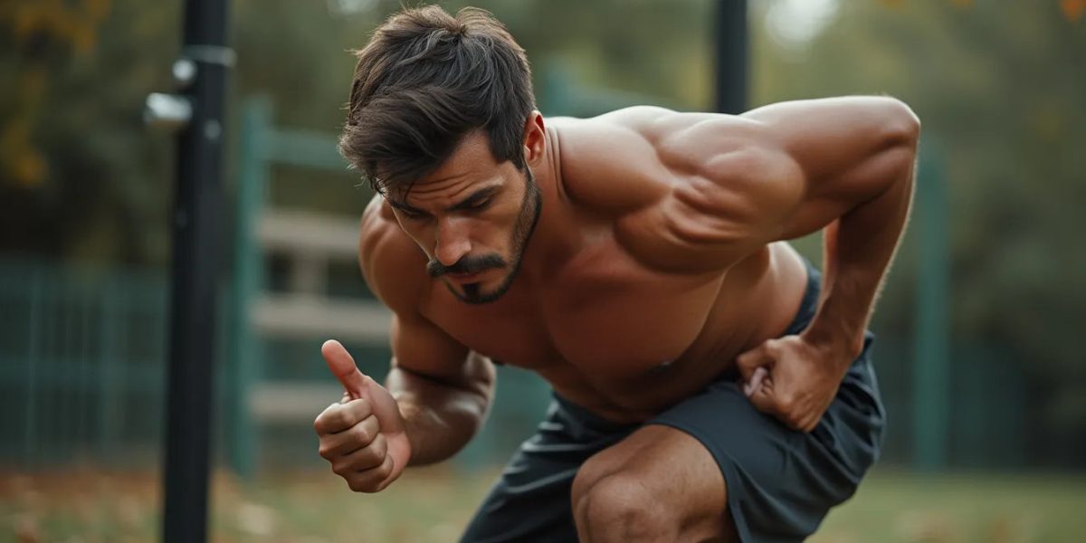 calisthenics avancé : athlète réalisant un mouvement avancé de calisthenics en plein air