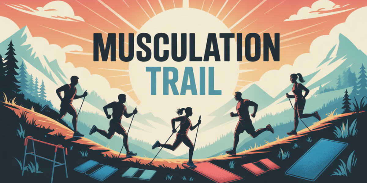 musculation trail sentier coureurs paysage halteres tapis sport