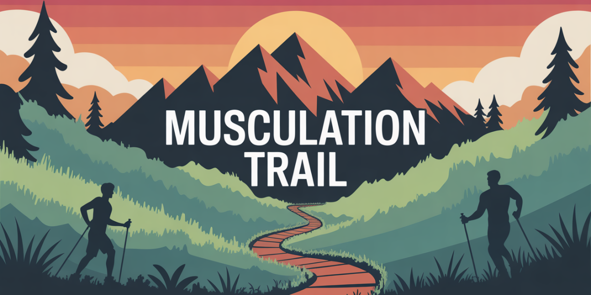 illustration musculation trail en montagne sentier nature