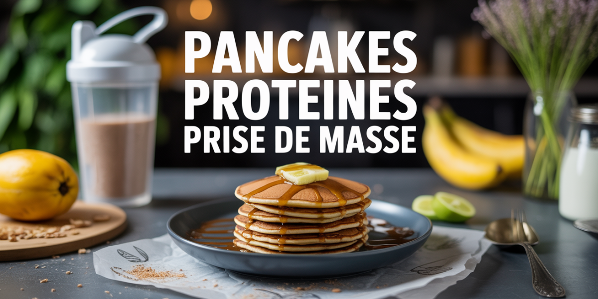 Photo pancakes proteines prise de masse table