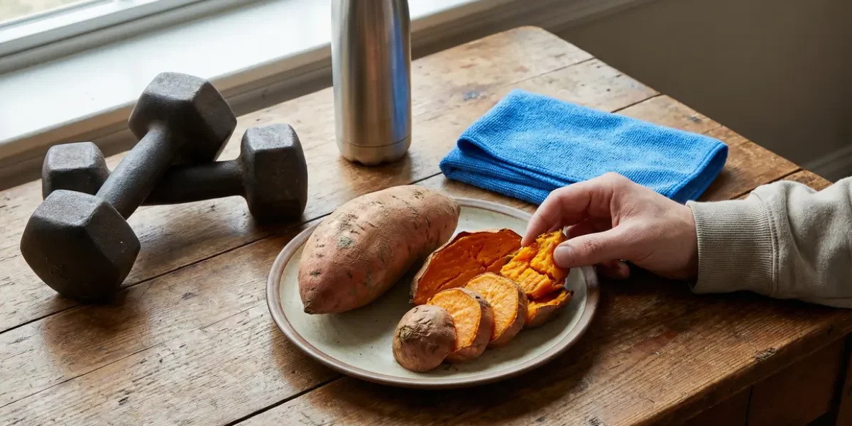 Patate douce crue et cuite pour musculation