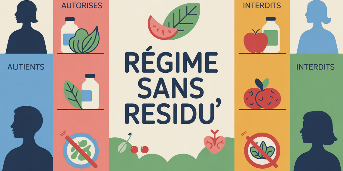 tableau aliments autorises interdits regime sans residu examen digestif