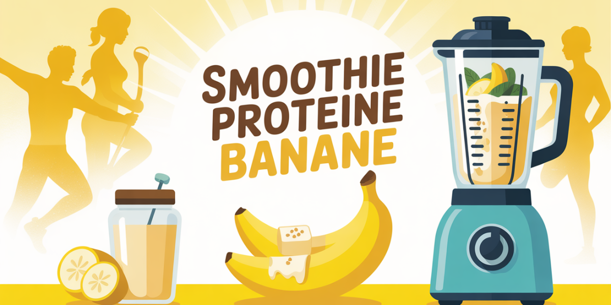 illustration smoothie protéiné banane blender sport