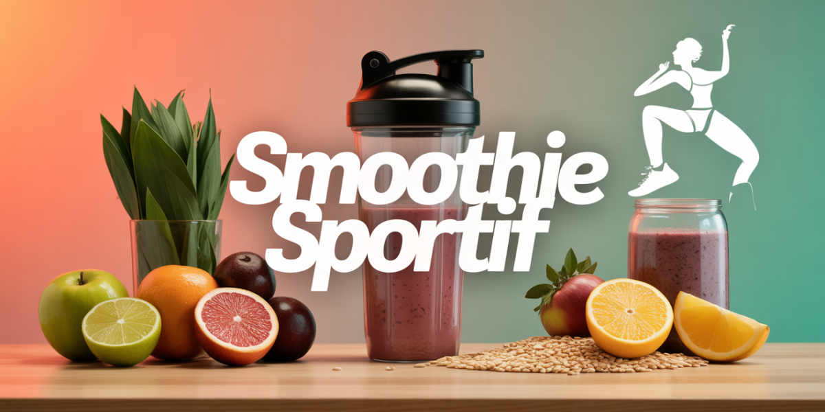 Illustration smoothie sportif performance et bien-etre