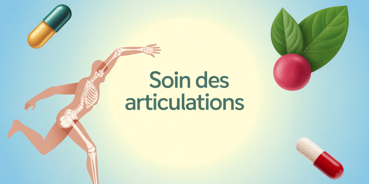 illustration articulation en mouvement et gélules naturelles santé