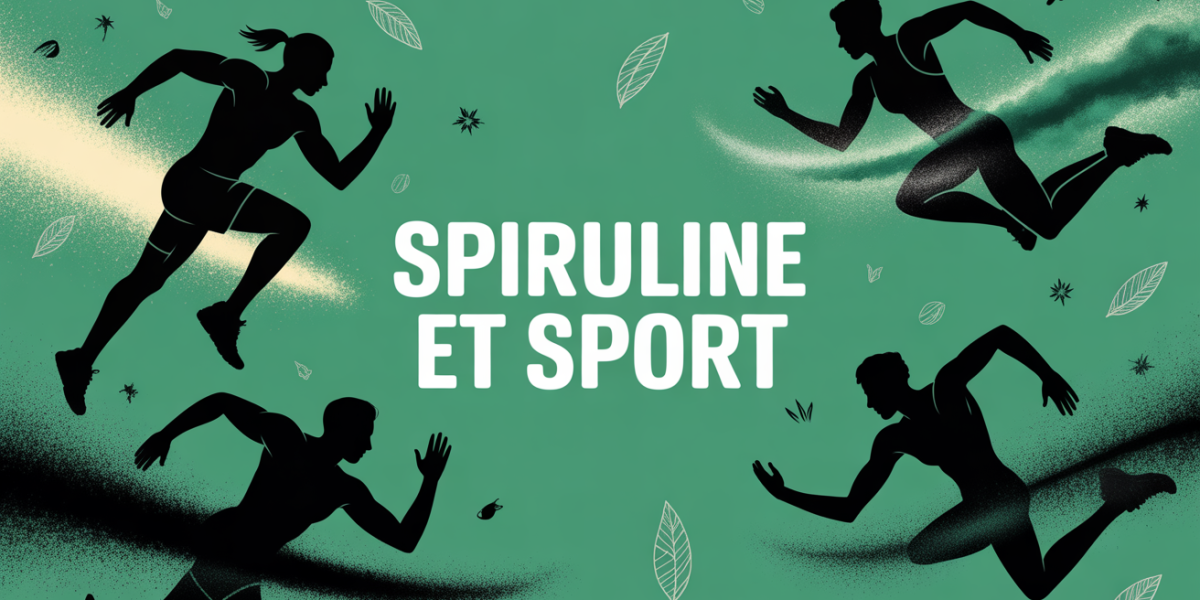 Image silhouettes sportifs spiruline poudre paillettes ambiance energie