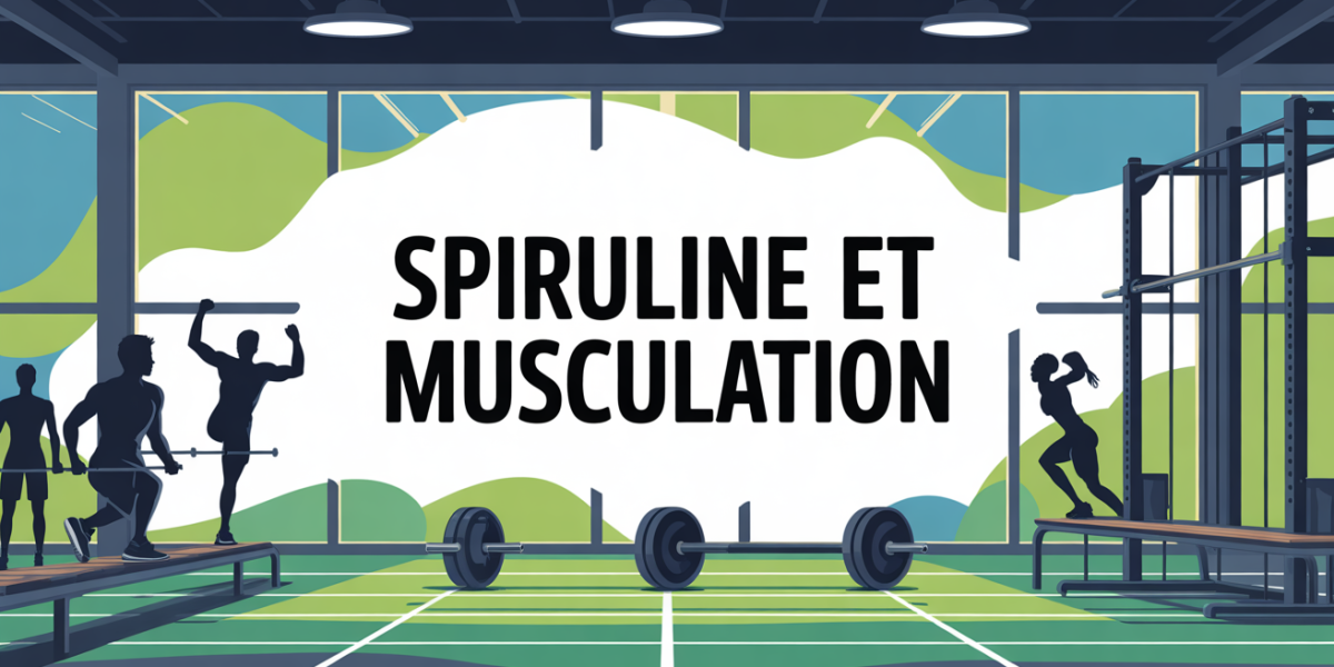 Illustration salle de sport, spiruline et musculation