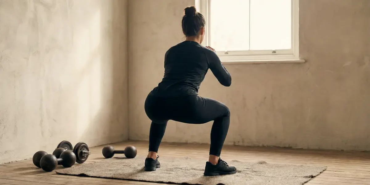 Personnage dos squat profond calisthenics salle halteres