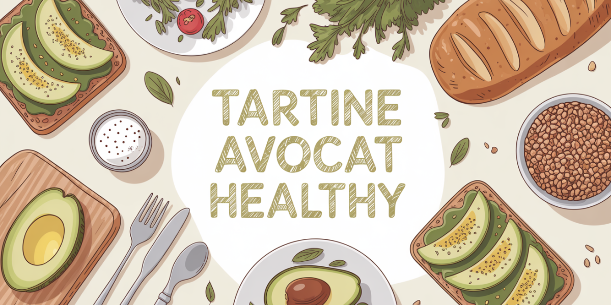 tartine avocat healthy sur table conviviale, pain complet, graines, herbes