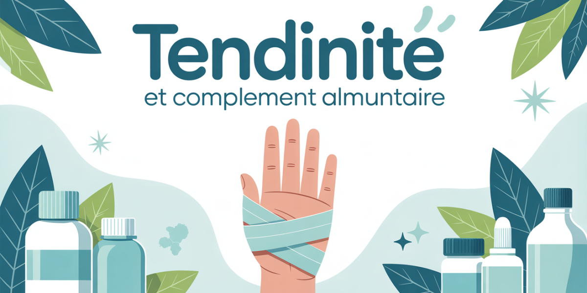 Illustration main douloureuse bandage, flacons complement alimentaire